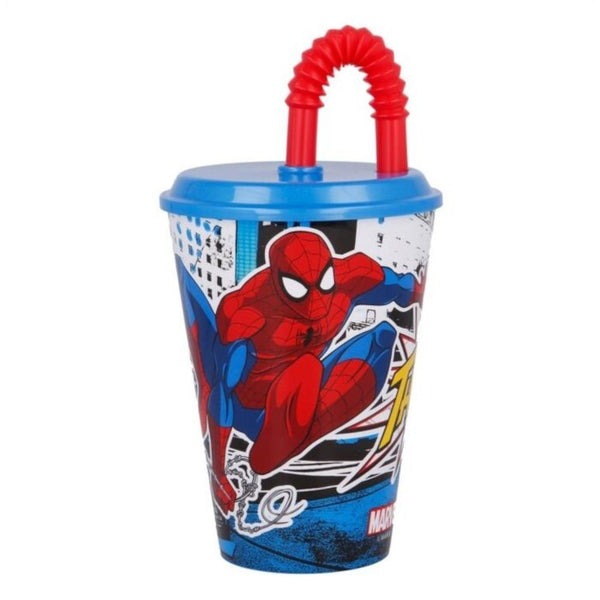 Plastový kelímek s brčkem Marvel Spiderman