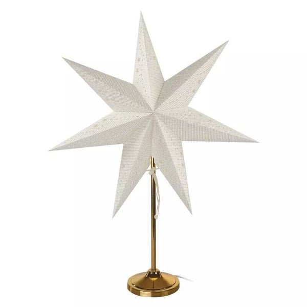 Vánoční hvězda papírová se zlatým stojánkem Emos DCAZ15