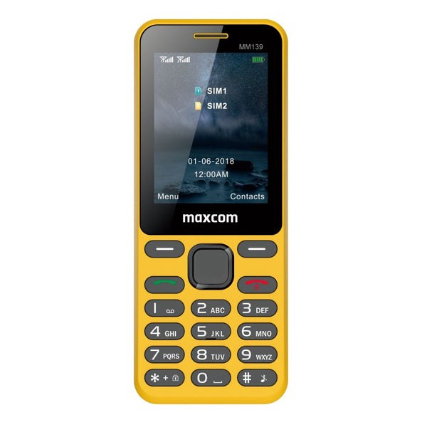 Tlačítkový telefon Maxcom Classic Banana